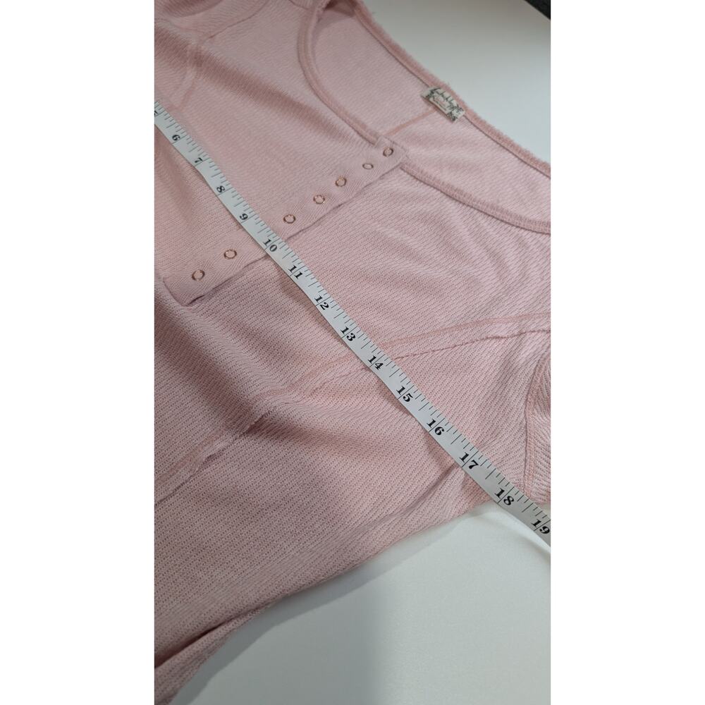 Free‎ People Bodysuit Womens Large Light Pink Henley Long Sleeve - Picture 7 of 9